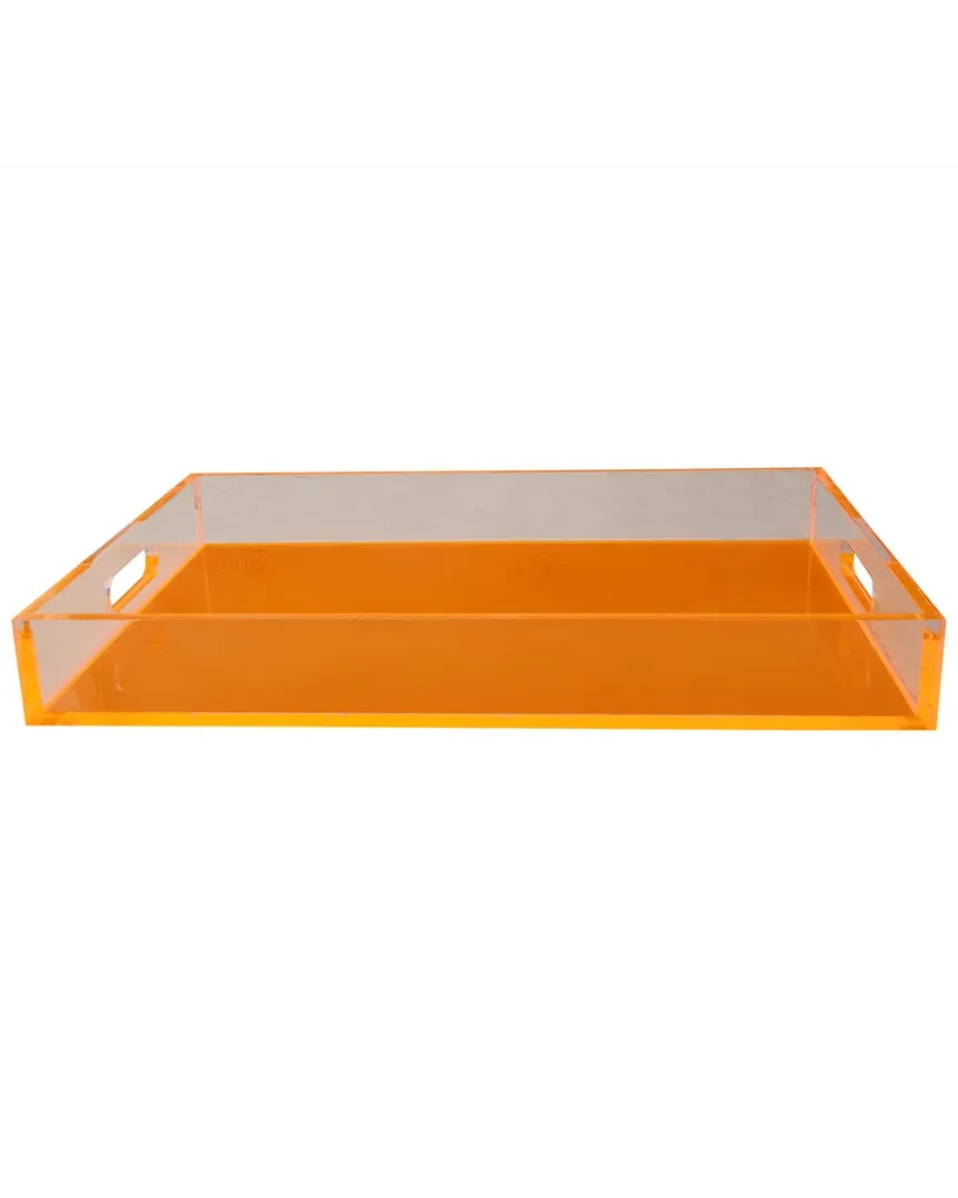 Square Lucite Tray - Orange
