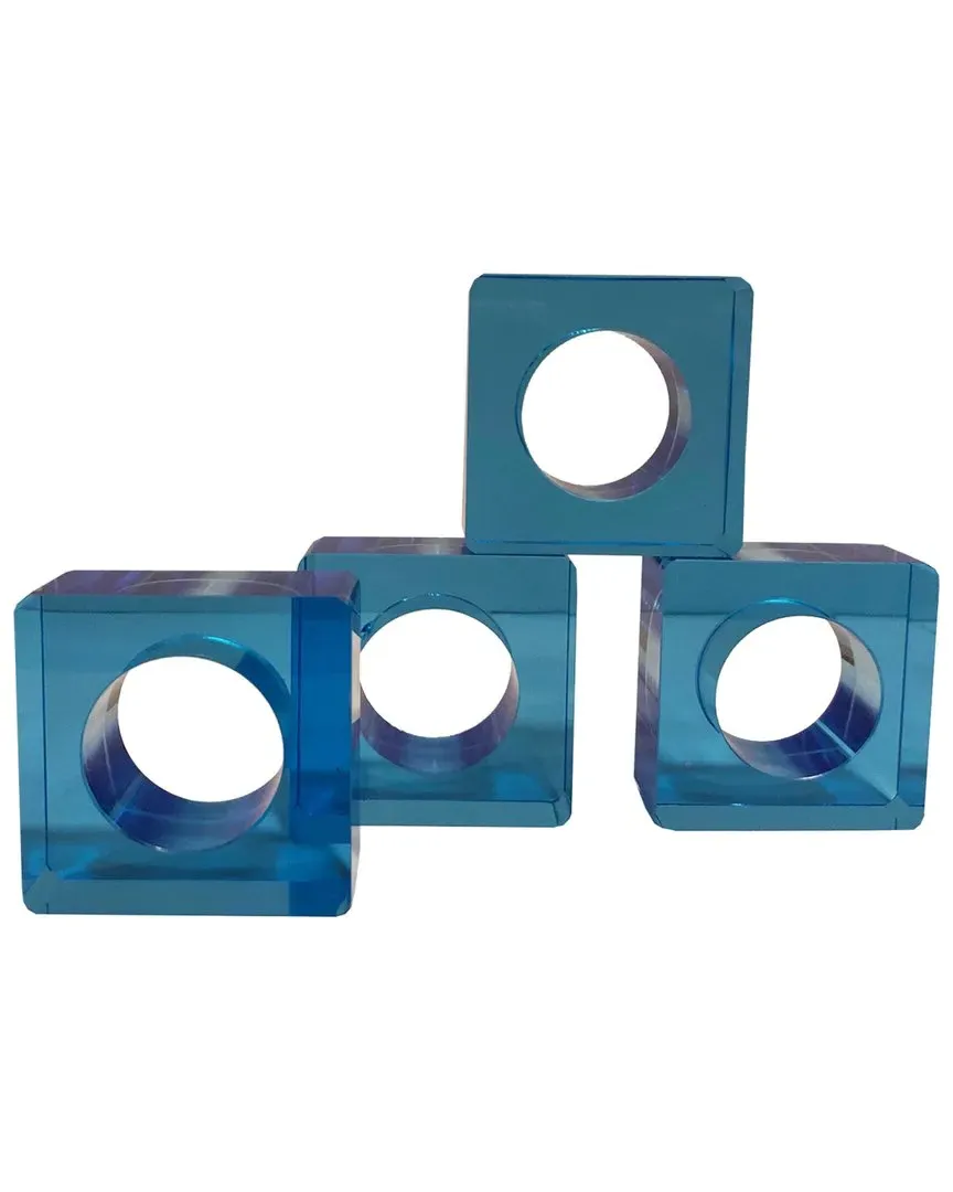 Square Napkin Ring Set of 4 - Blue image