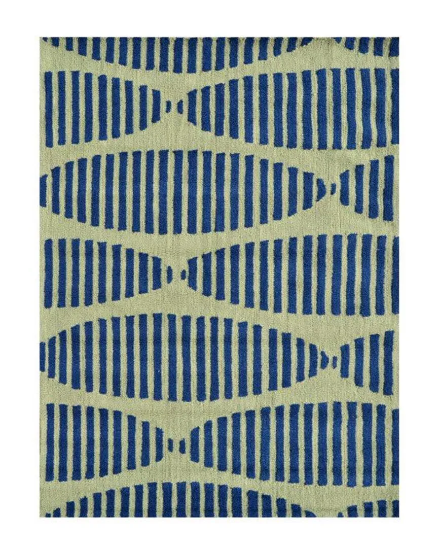 Stamps Hand-Made Indoor/Outdoor Rug - Navy, Polyester
