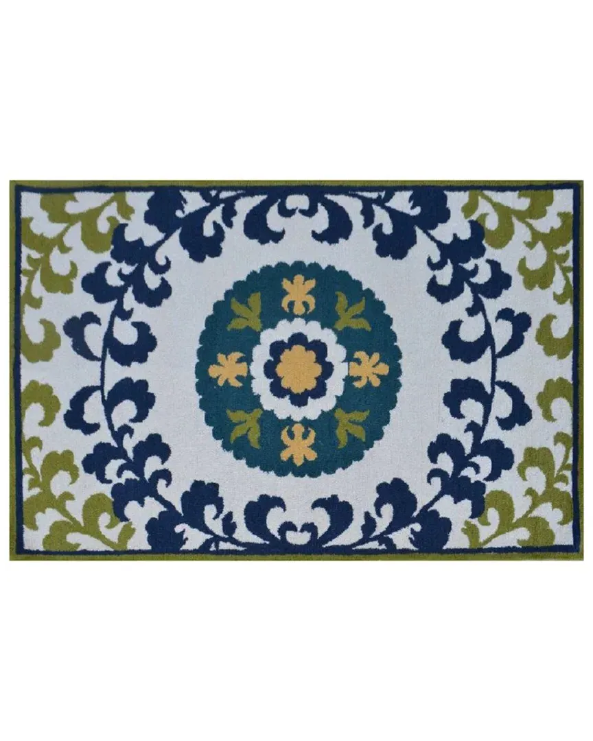 Suzani Oasis Hand-Made Wool Rug - Green