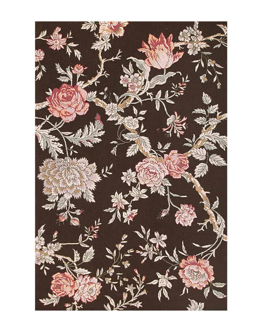 Vintage Garden Hand-Made Wool Rug - Brown