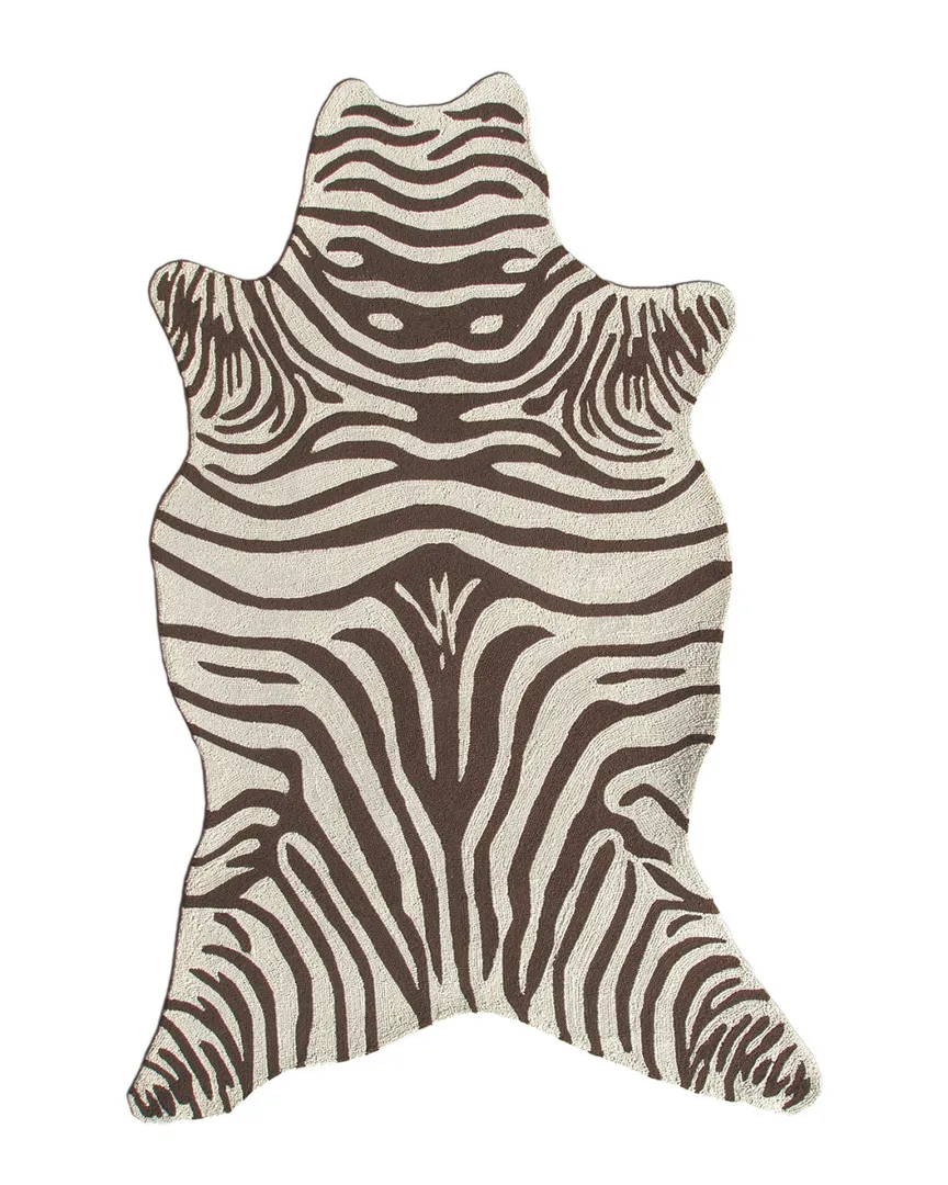 Zebra Hand-Made Indoor/Outdoor Rug - Brown, Acrylic