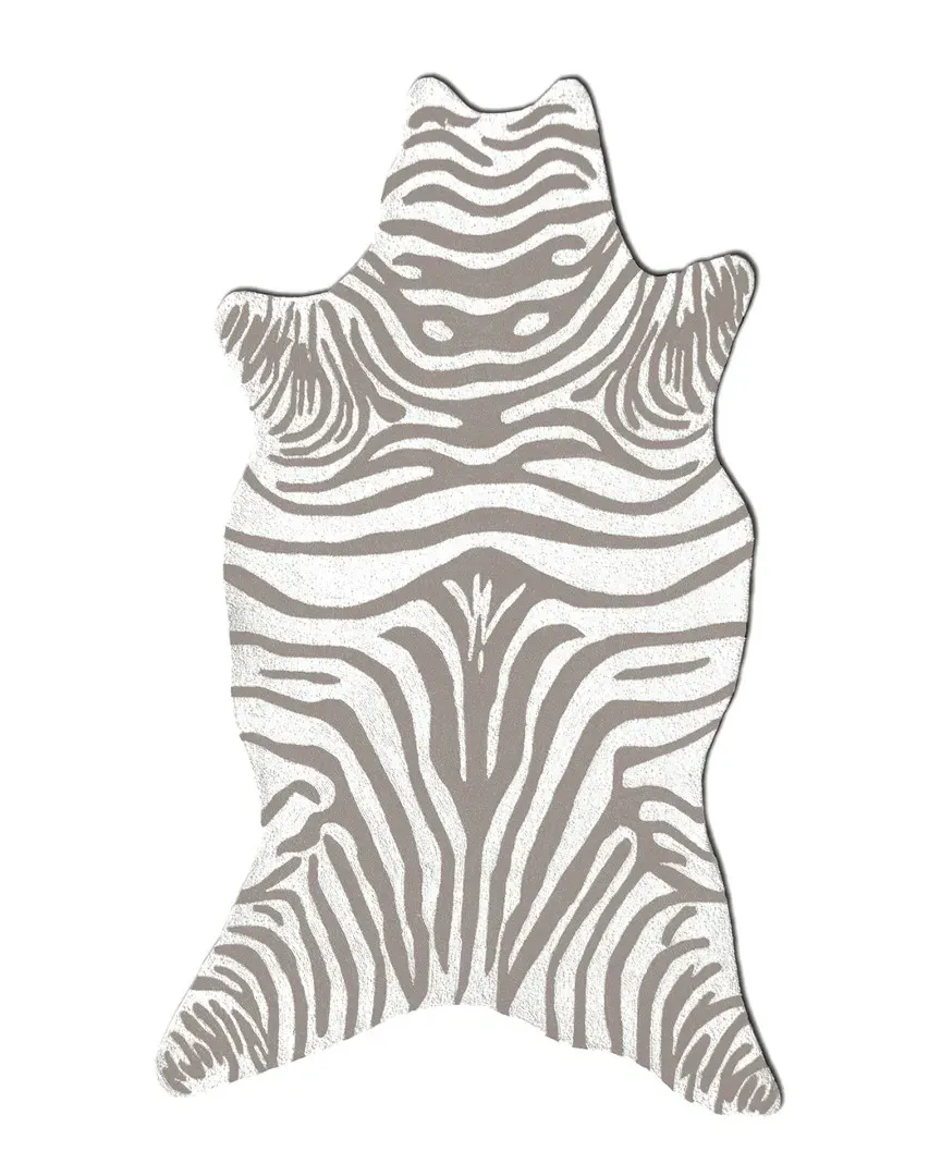 Zebra Hand-Made Indoor/Outdoor Rug - Grey, Acrylic