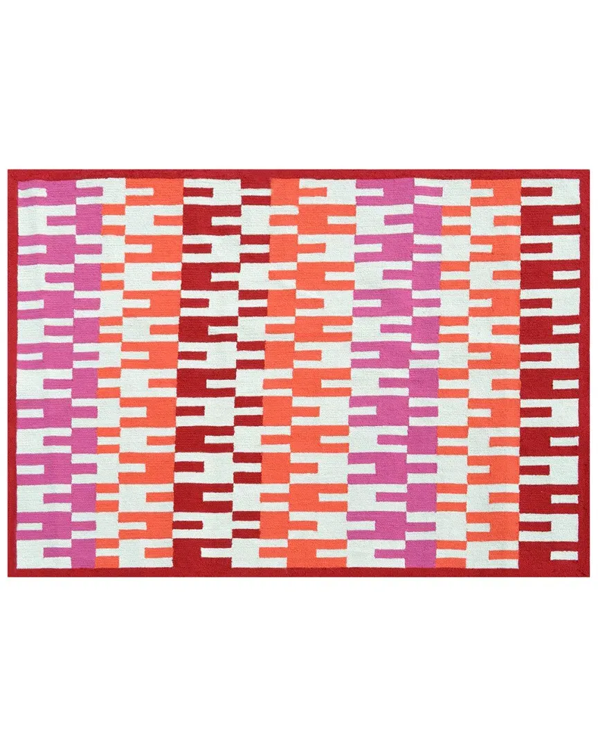 Zipper Hand-Made Indoor/Outdoor Rug - Pink, Acrylic