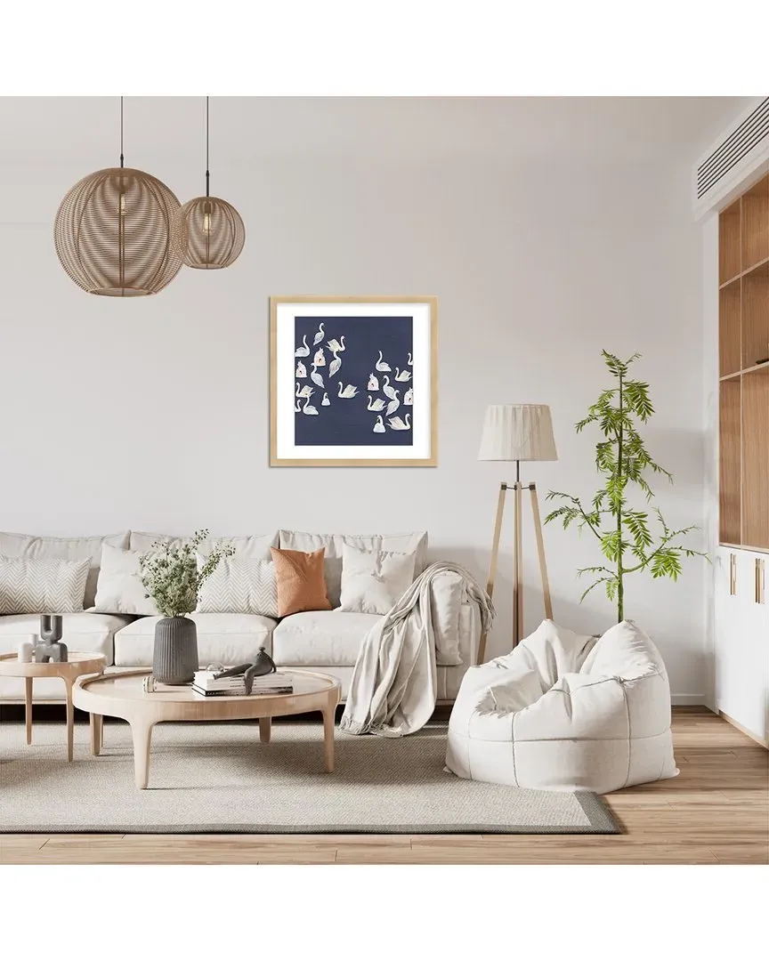 ChiCi Décor Swan Serenade Wall Art - Natural Frame