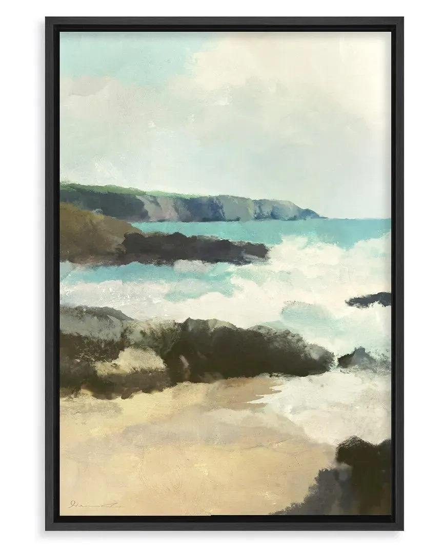 Dan Hobday Rocky Beach Wall Art - Black Frame