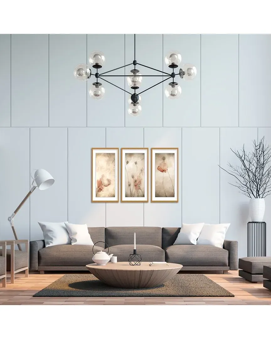 Swaying Gentle In The Breeze Triptych Wall Art - Gold Frame