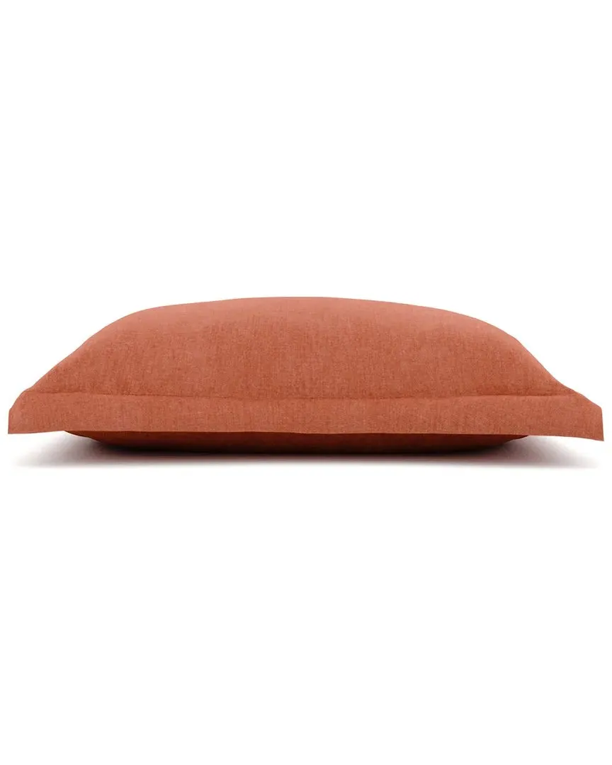 Soft Linen-Blend European Pillow Sham - Terracotta image