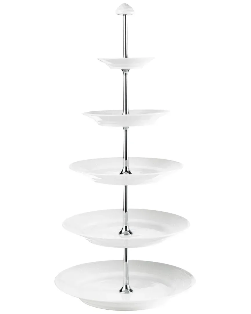 Fluted 5 Layer Etagere - White, Ceramic image