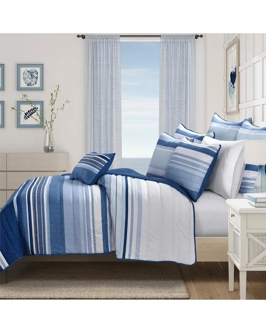 Carson Quilt Set - Blue, Polyester image