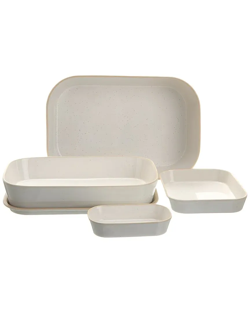 Urban Dining 5pc Cook & Serve Set - White, Stoneware image