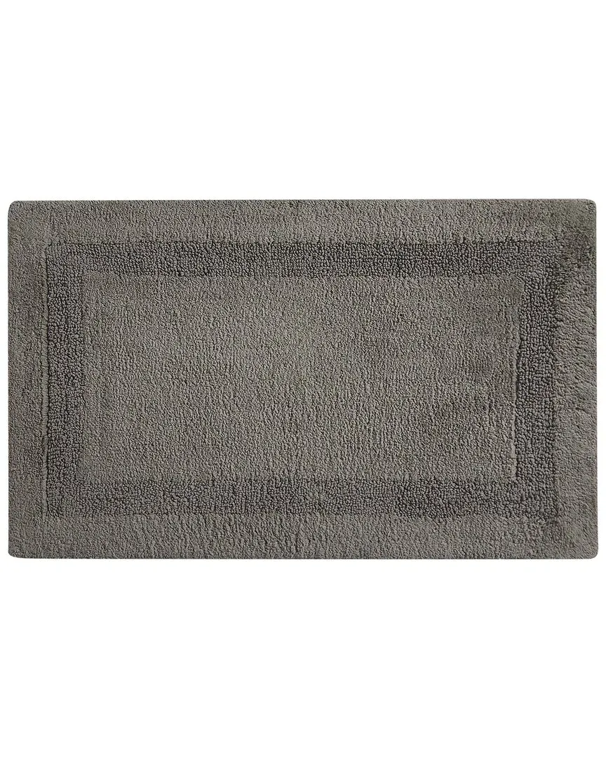 Cotton Bath Rug with Anti-Slip Backing - Dark Grey