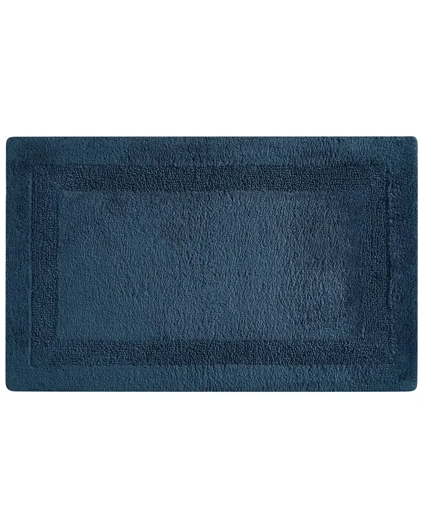 Cotton Bath Rug with Anti-Slip Backing - Navy