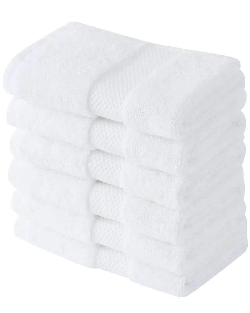 Set of 6 Turkish Cotton Wash Cloths - White