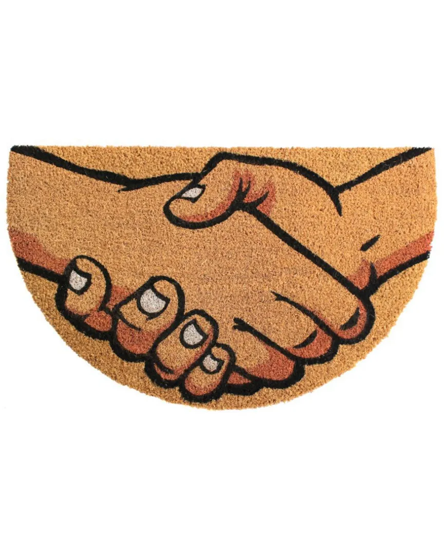 Hand Shake Doormat - Natural, Coir