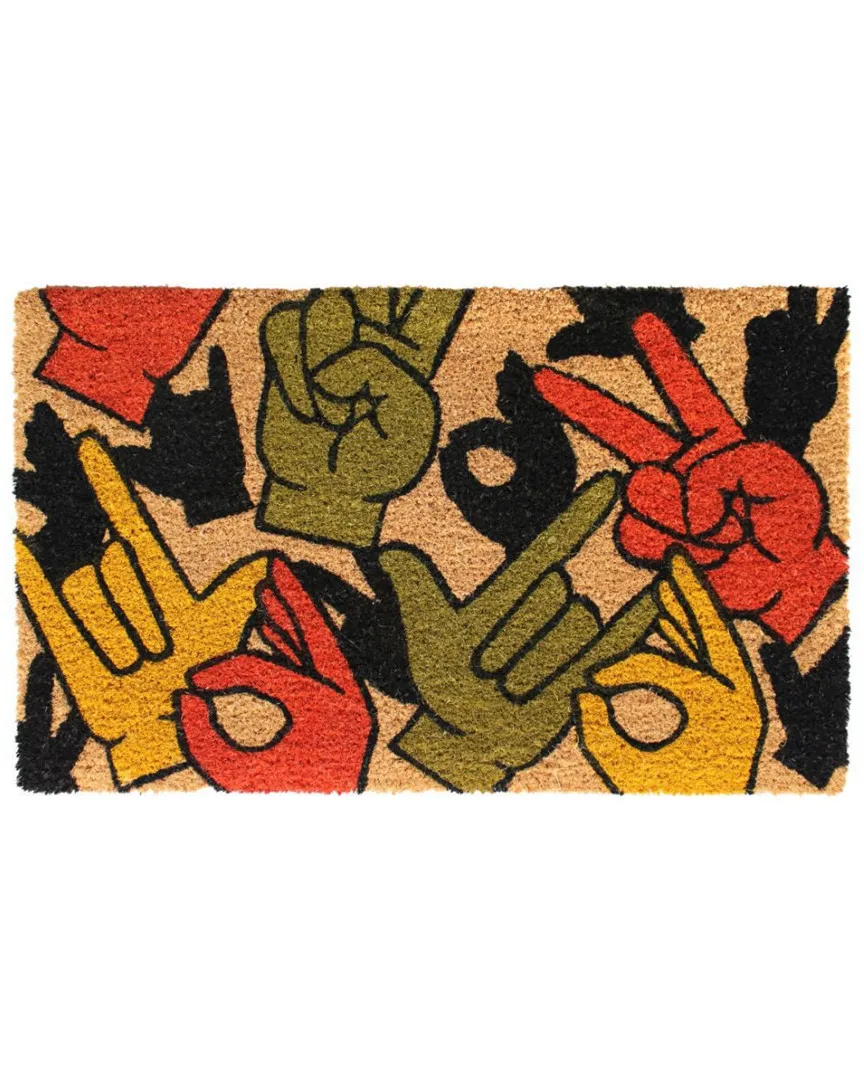 Signs Doormat - Natural, Coir