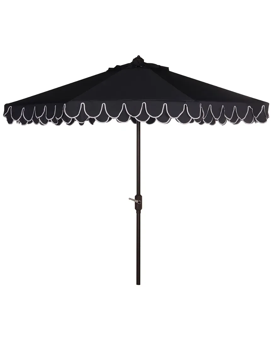 11Ft Round Umbrella with Valance - Navy, White image
