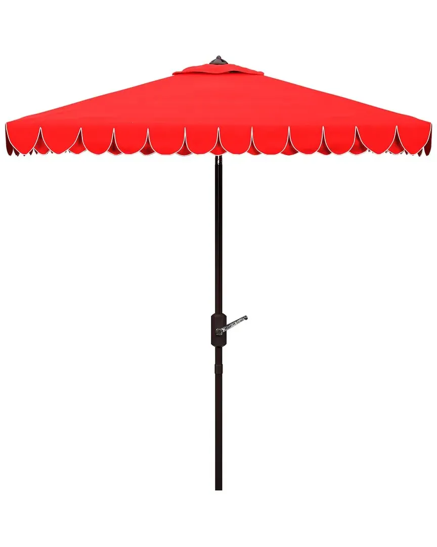 7.5' Square Umbrella with Petal Valance - Red, Metal