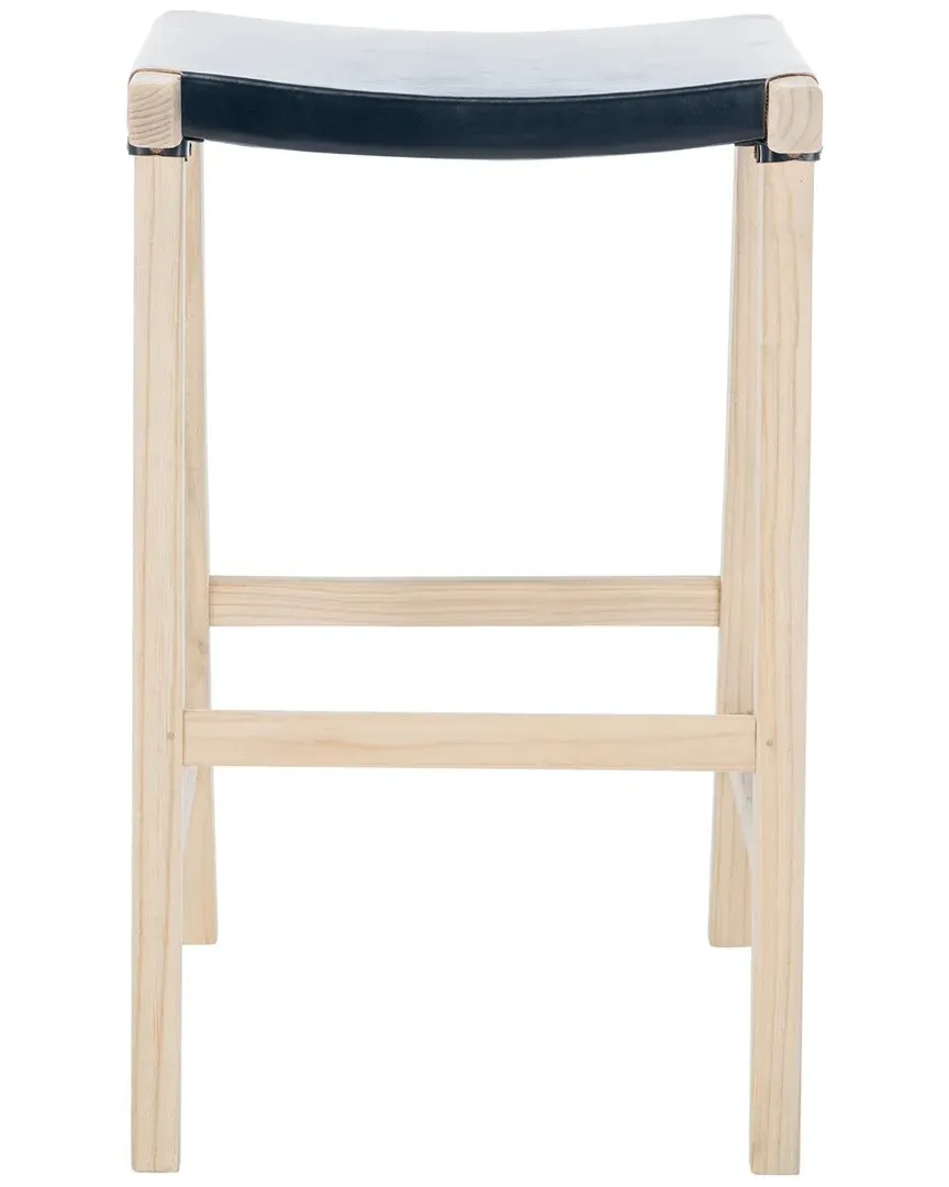 Aariz Rectangle Bar Stool - Black, Leather image