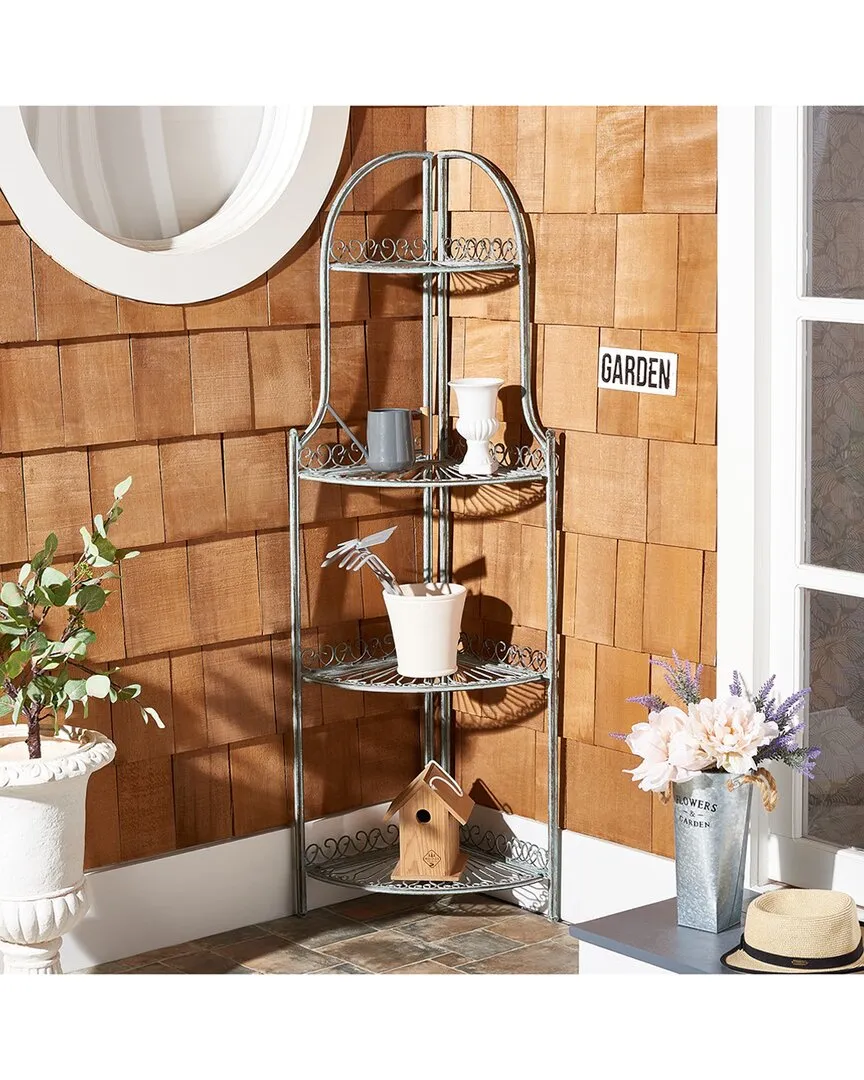 Abarrane 4-Tier Corner Shelf - Green, Metal image