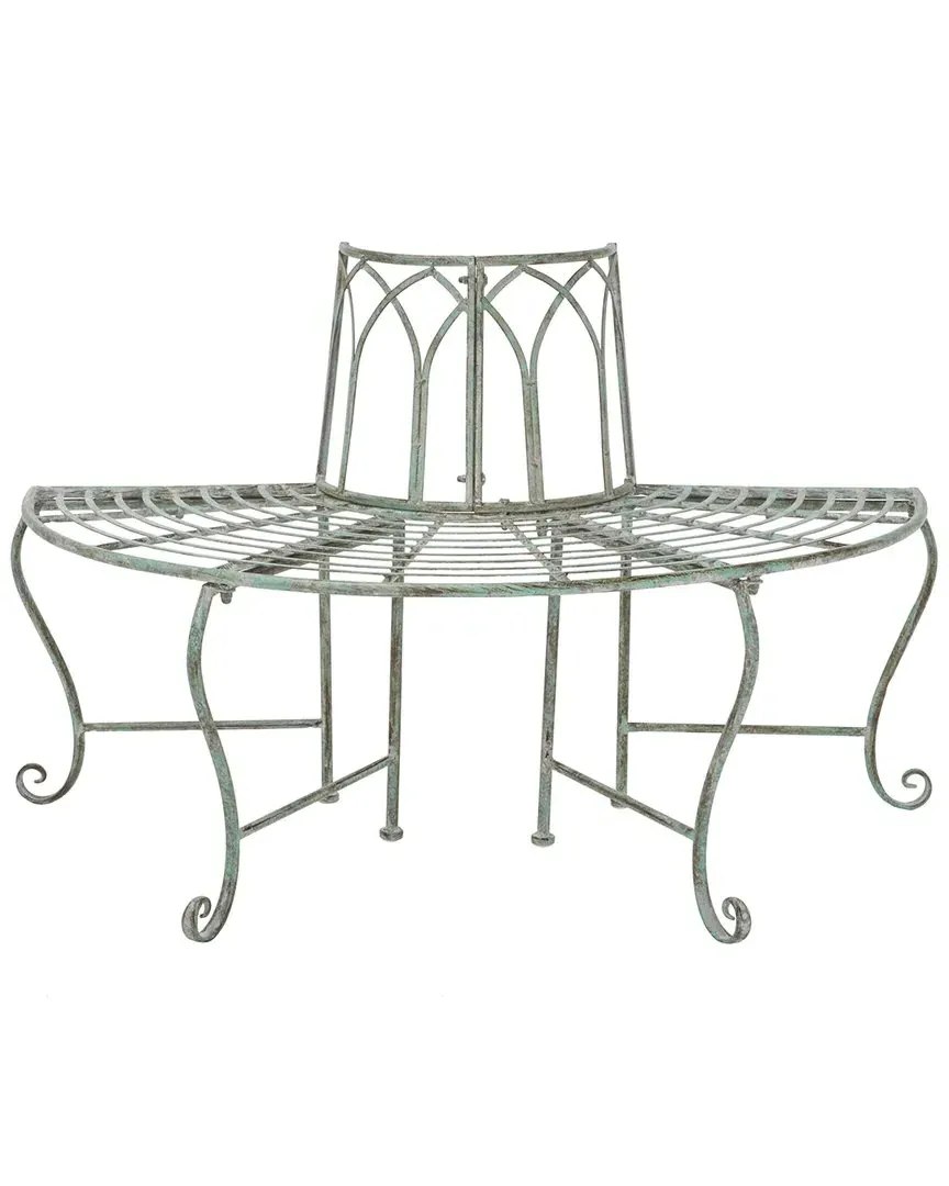 Abia Tree Outdoor Bench - Antique Dark Green, Metal image