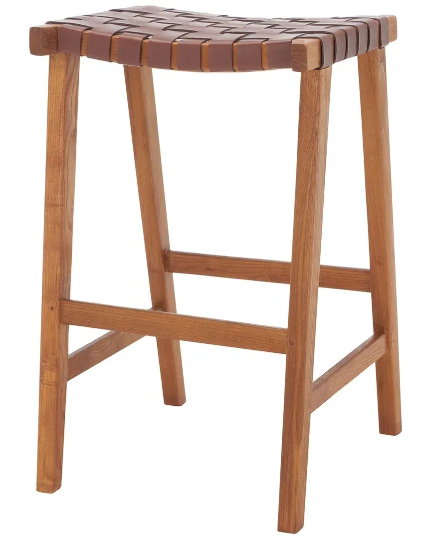 Abreu Rectangle Barstool - Cognac, Leather