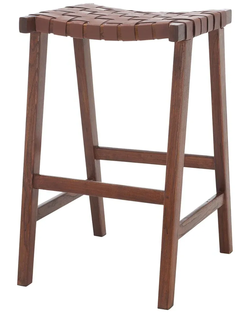 Abreu Rectangle Barstool - Cognac, Leather