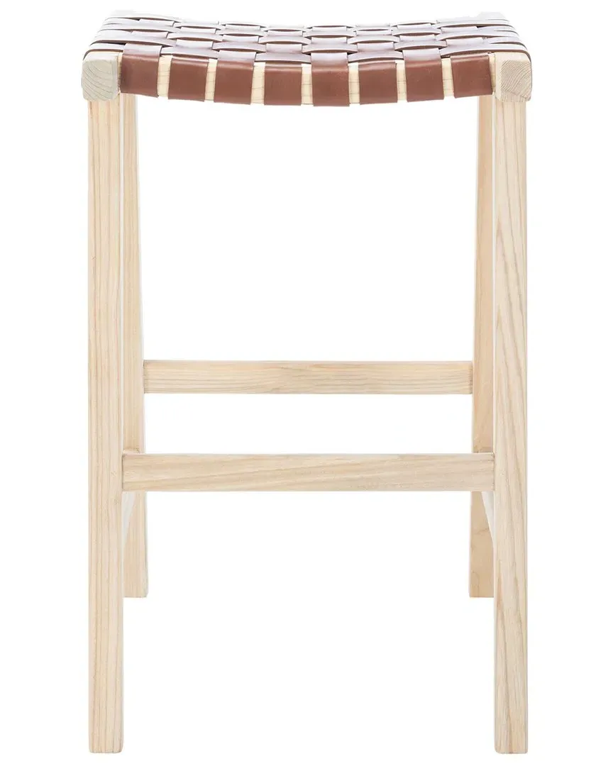 Abreu Rectangle Barstool - Cognac, Leather