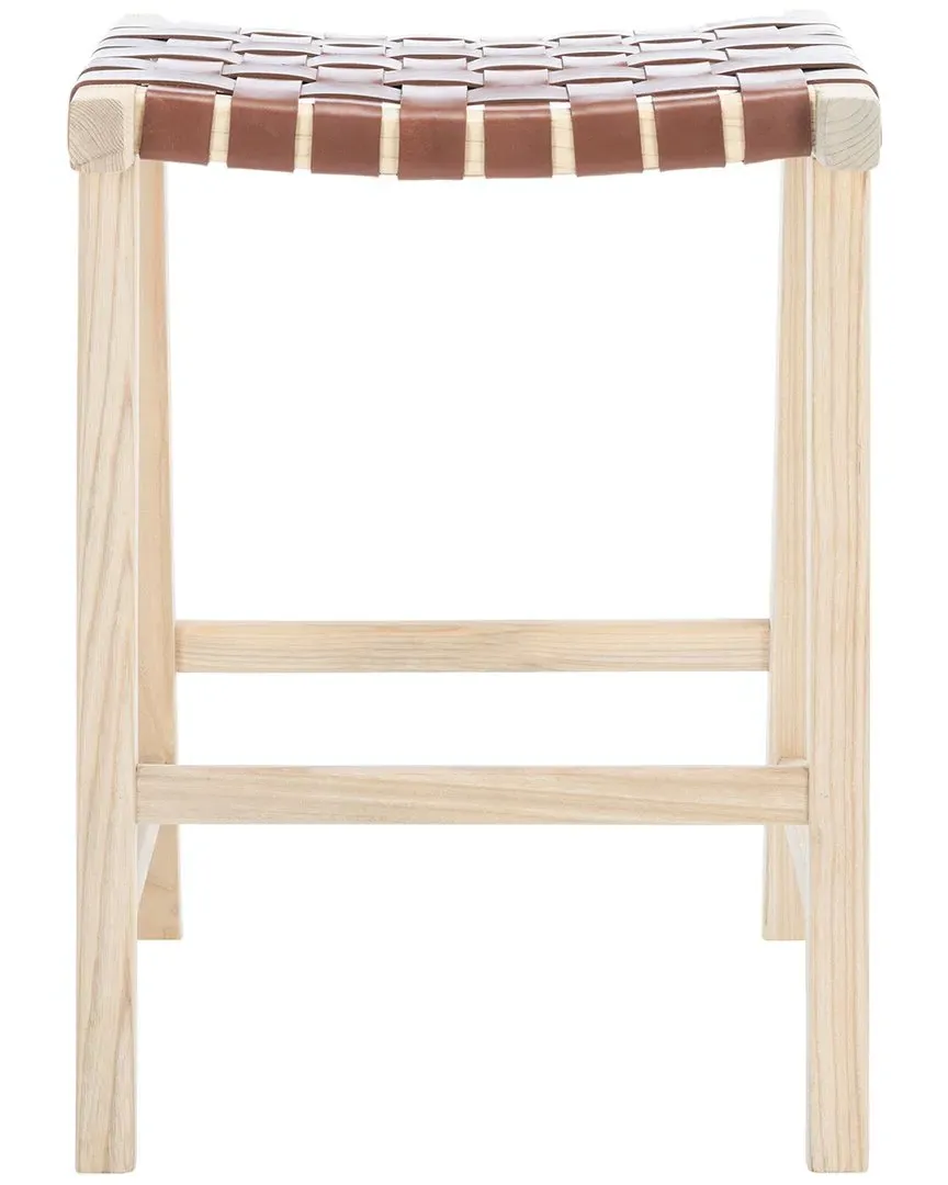 Abreu Rectangle Counter Stool - Cognac, Leather