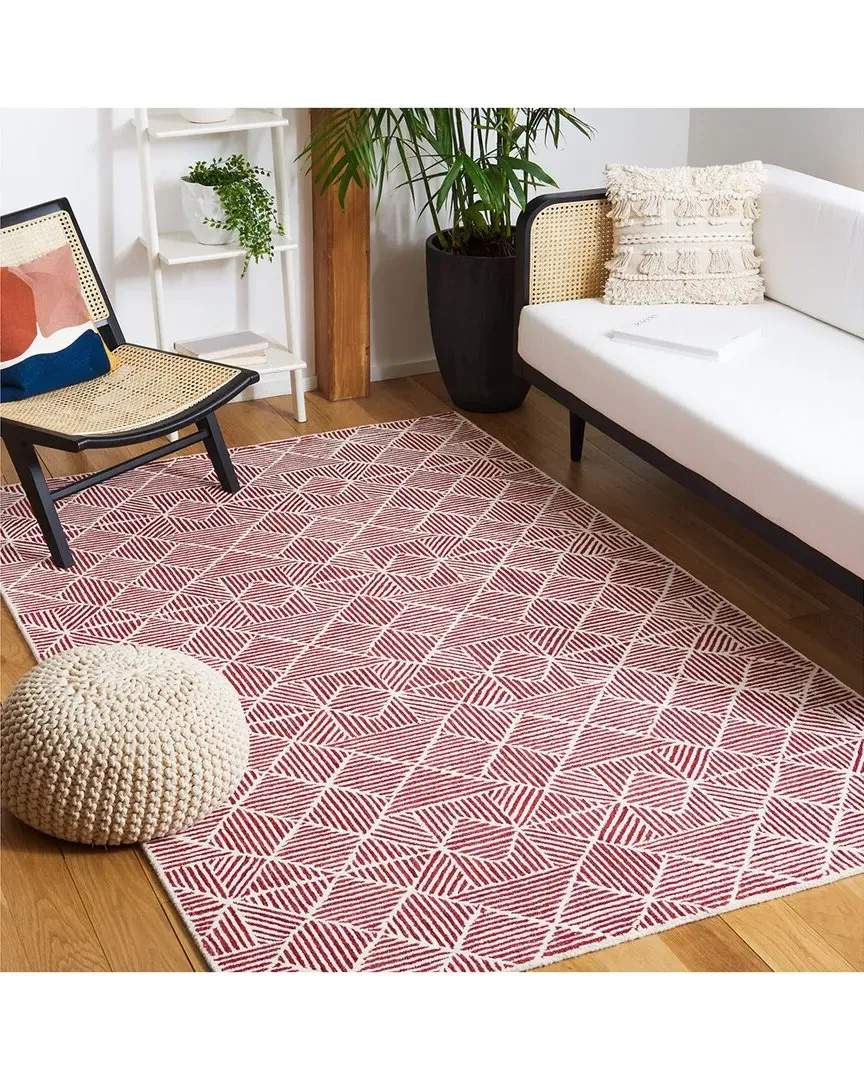 Abstract Cardinal Grove Hand-Tufted Rug - Red, Wool