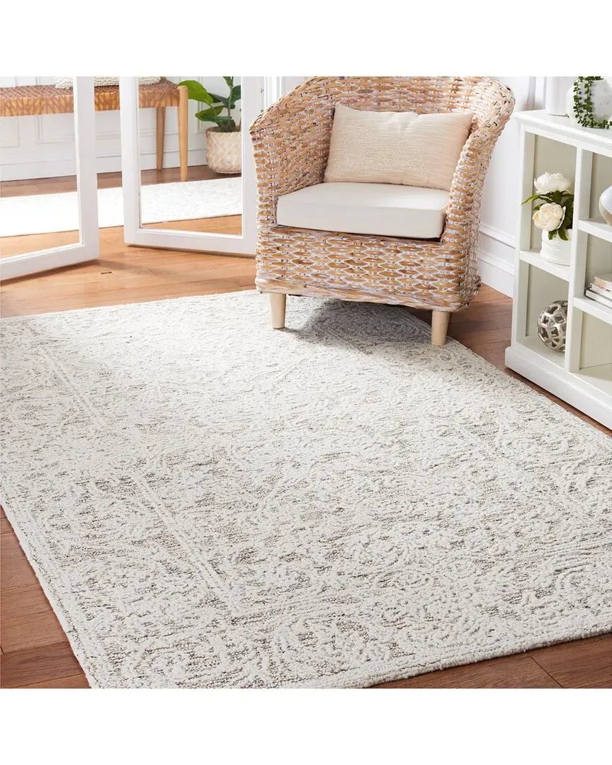 Abstract Dusty Hearth Hand-Tufted Rug - Brown, Wool