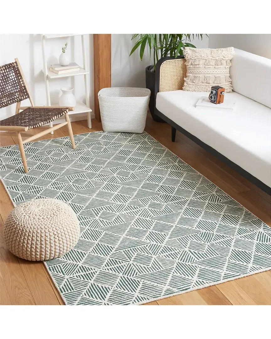 Abstract Evergreen Grove Hand-Tufted Rug - Green, Wool