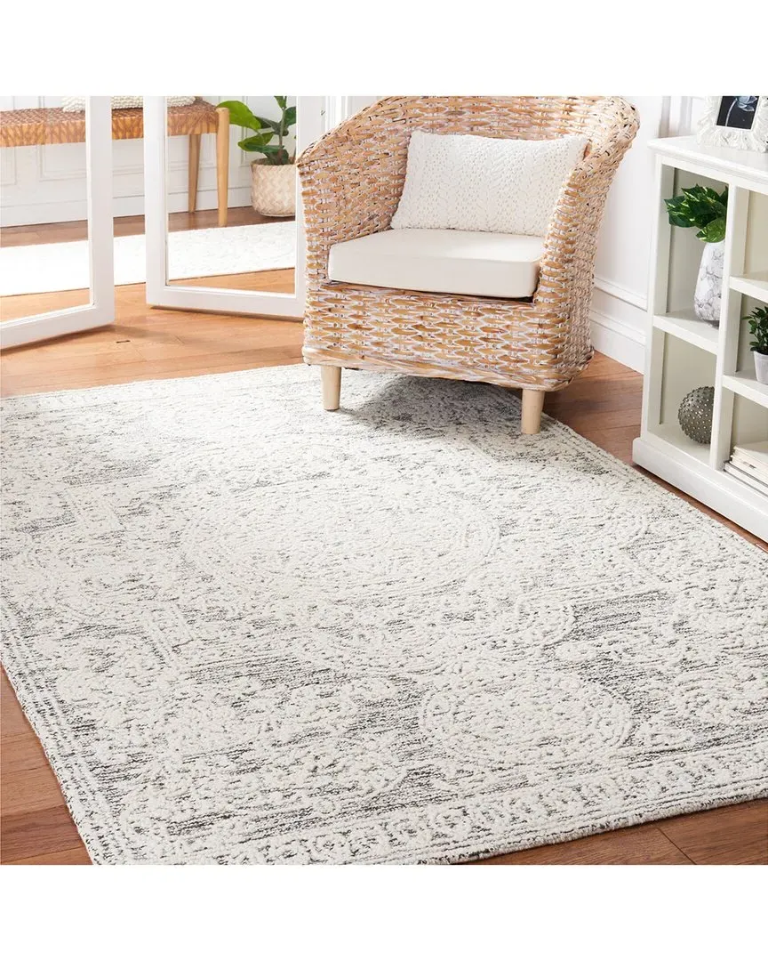 Abstract Greyscale Hand-Tufted Rug - Charcoal, Wool