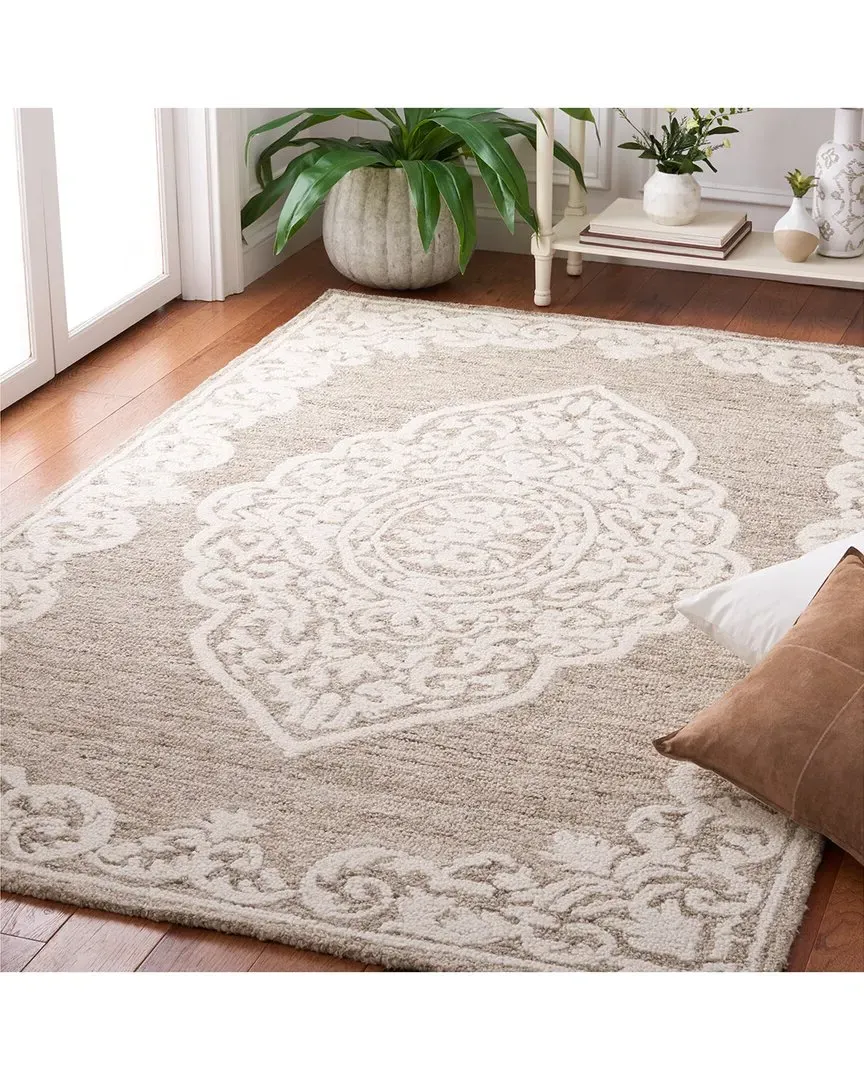 Abstract Hazedrift Hand-Tufted Wool Rug - Ivory