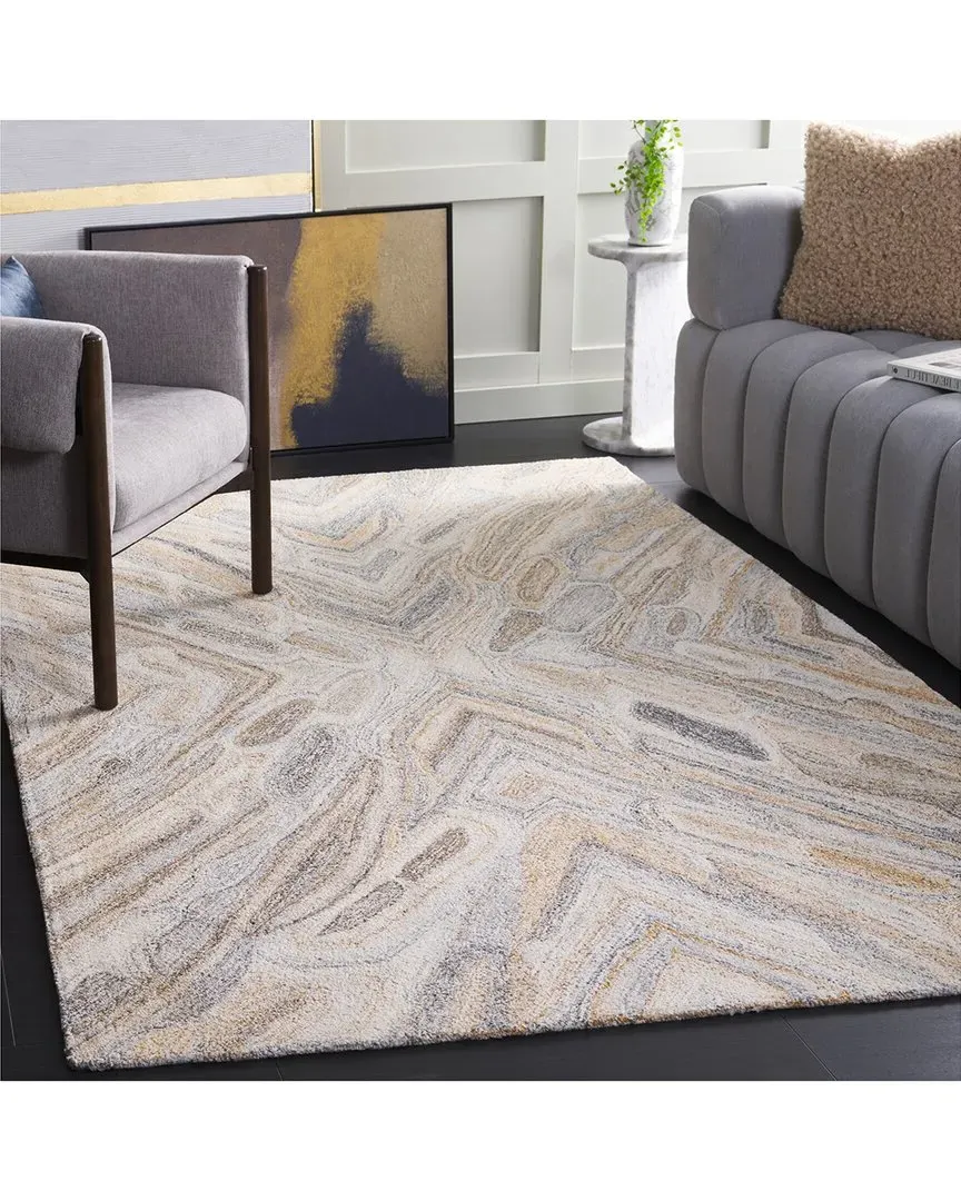 Abstract Minerique Hand-Tufted Rug - Rust