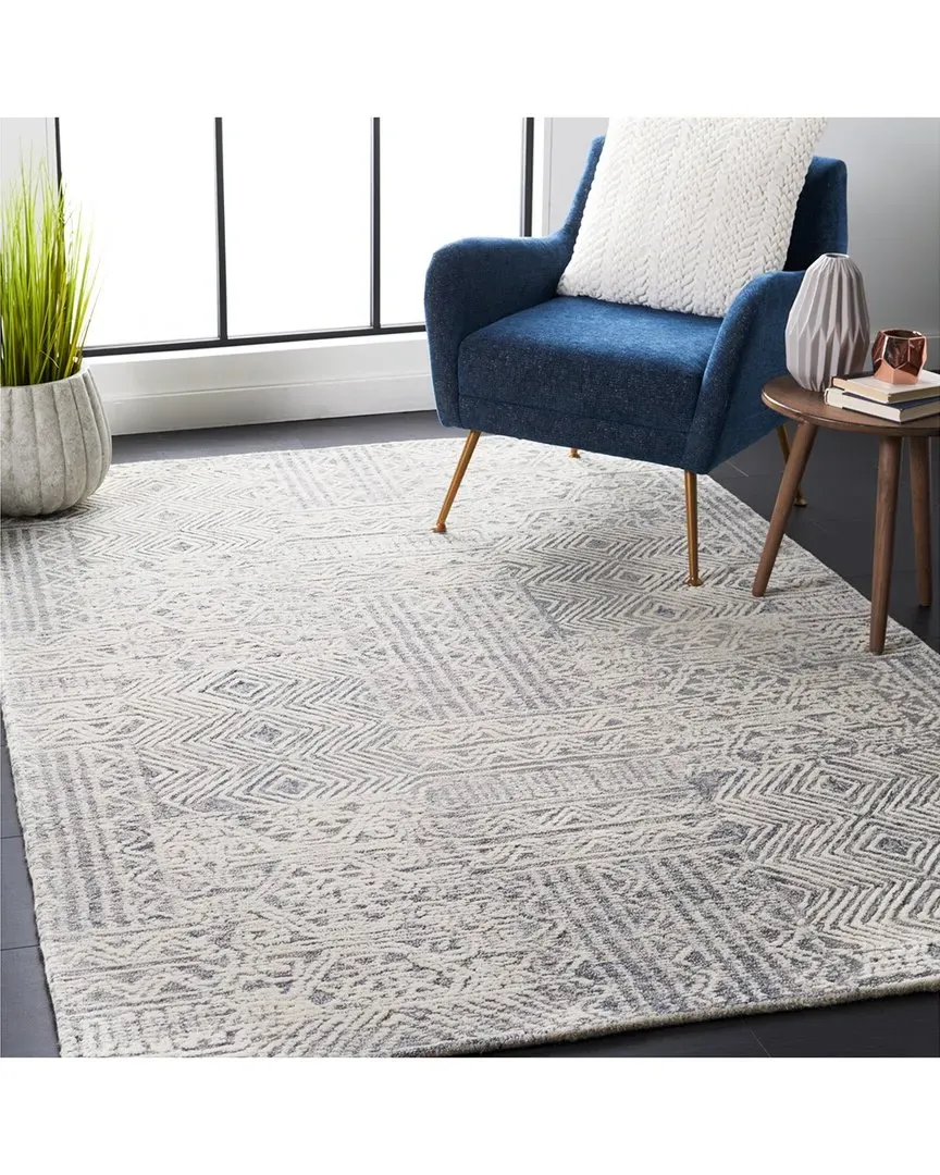 Abstract Navelle Hand-Tufted Rug - Ivory, Wool