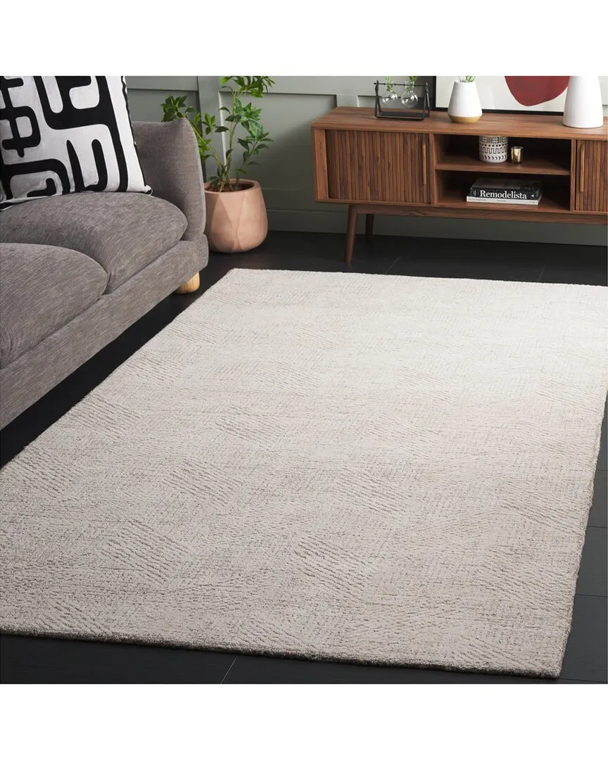 Abstract Pale Whisper Hand-Tufted Rug - Ivory, Wool image