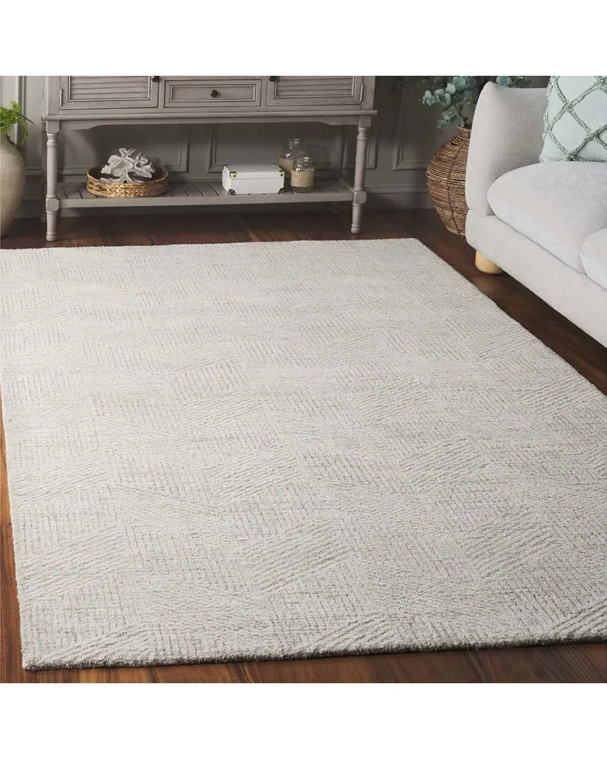 Abstract Sage Whisper Hand-Tufted Rug - Ivory, Wool