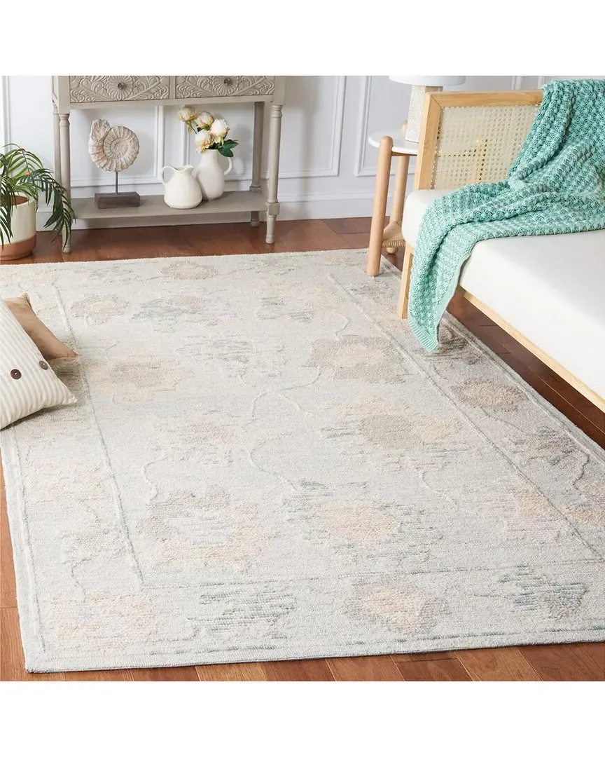 Abstract Sandy Bloom Hand-Tufted Rug - Grey, Wool