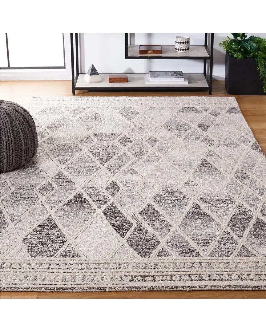 Abstract Slate Whisper Hand-Tufted Rug - Grey, Wool