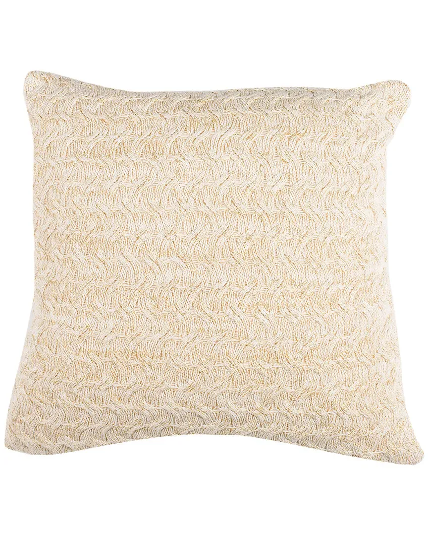 Adara Knit Pillow - Natural Gold, Cotton