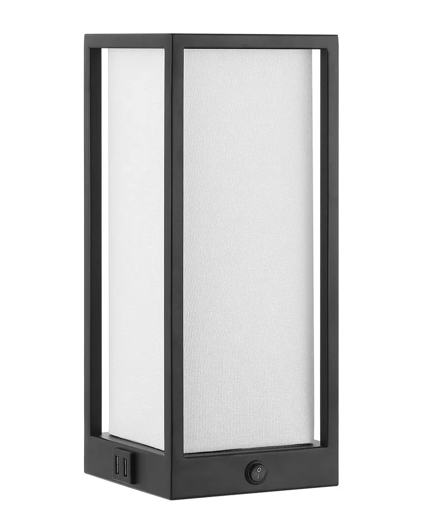 Adel 12.25in Table Lamp with USB - Black, Metal