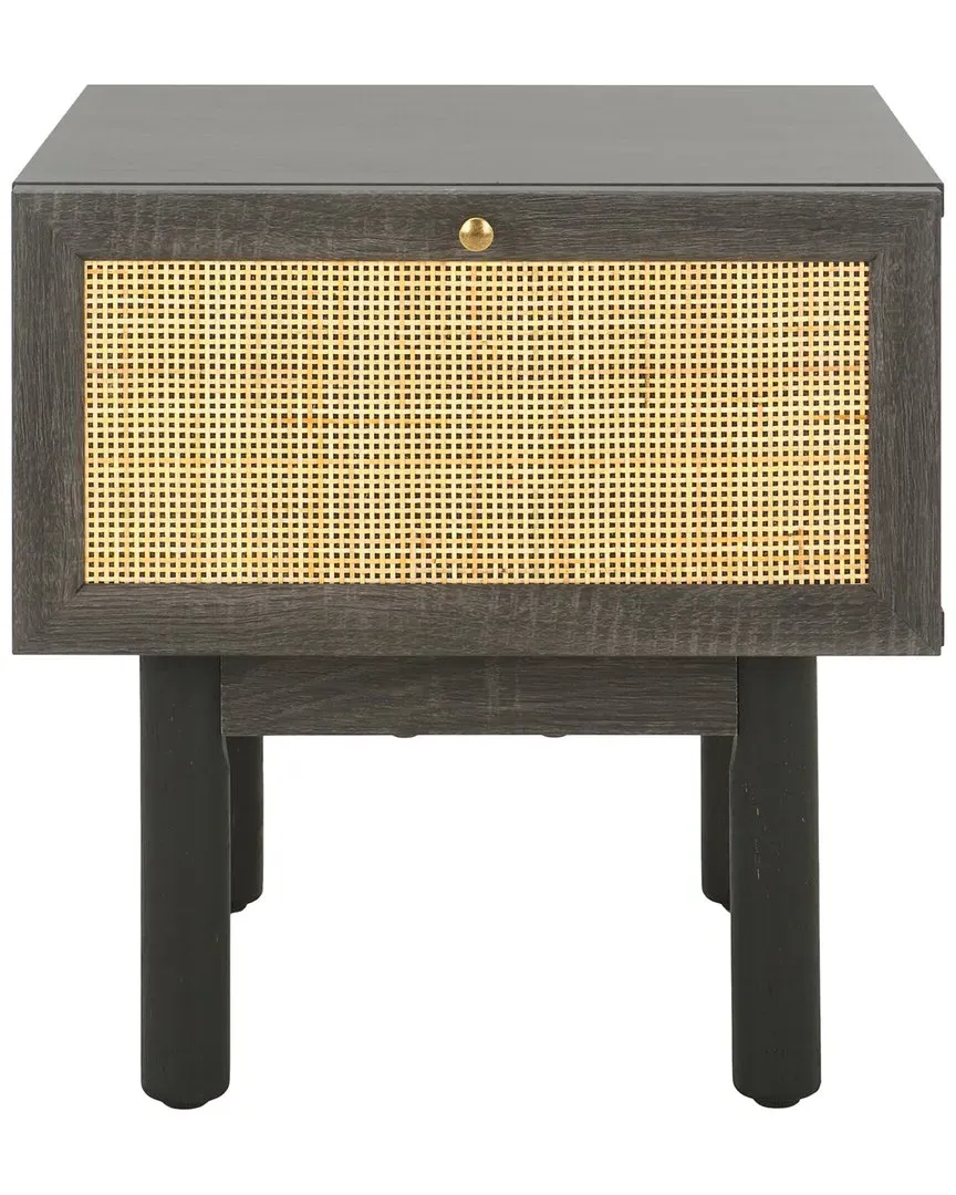 Aino 1-Drawer Nightstand - Distressed Black