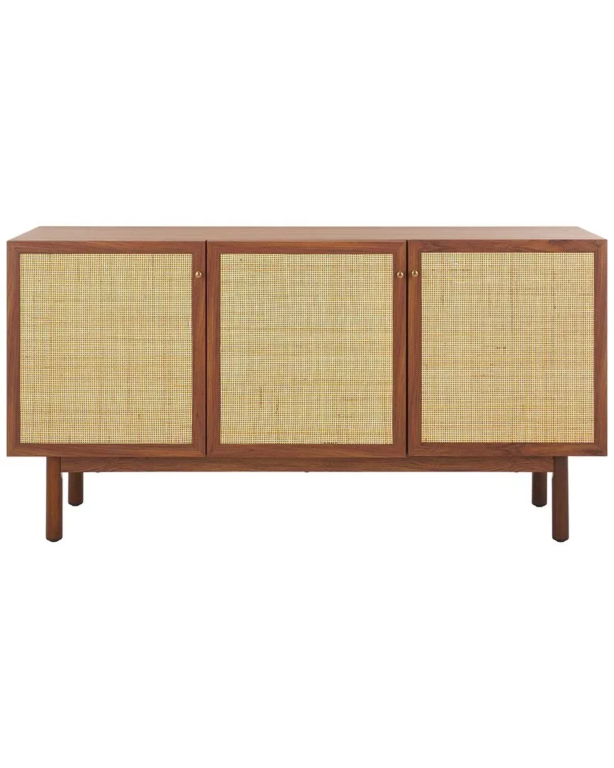 Aino 3-Door Sideboard with Rattan Mesh - Walnut