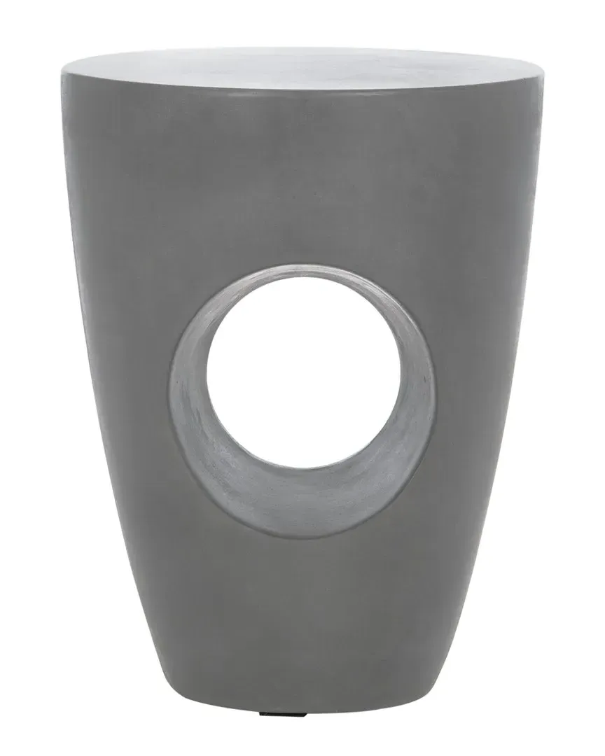 Aishi Round Accent Table - Dark Grey, Concrete