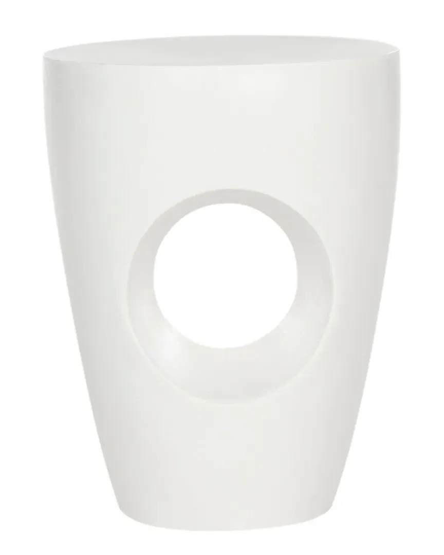 Aishi Round Accent Table - Ivory, Concrete