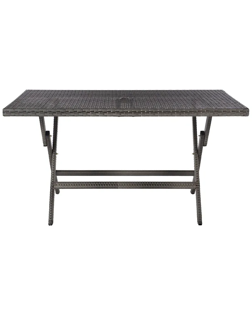 Akita Folding Outdoor Table with Umbrella Hole - Grey, Steel image