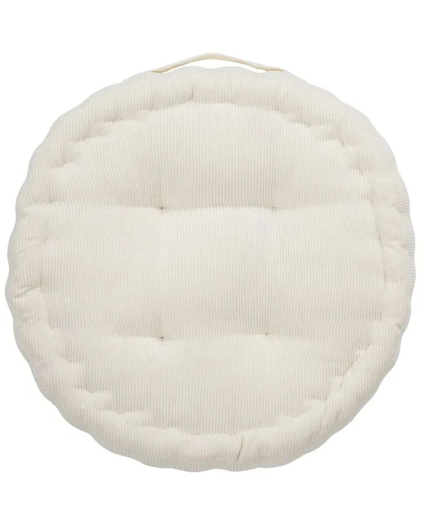 Alaris Round Floor Pillow with Handles - Ivory, Polyester image