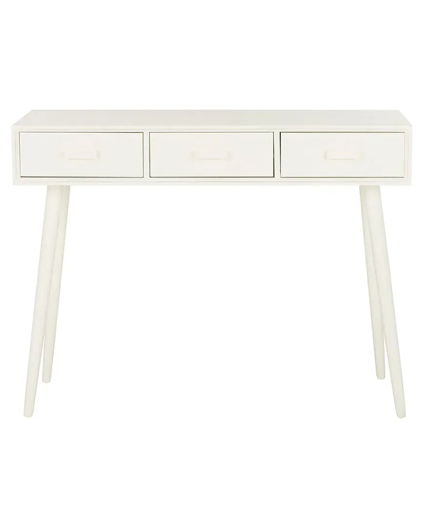 Albus 3 Drawer Console Table - Distressed White, Pine image