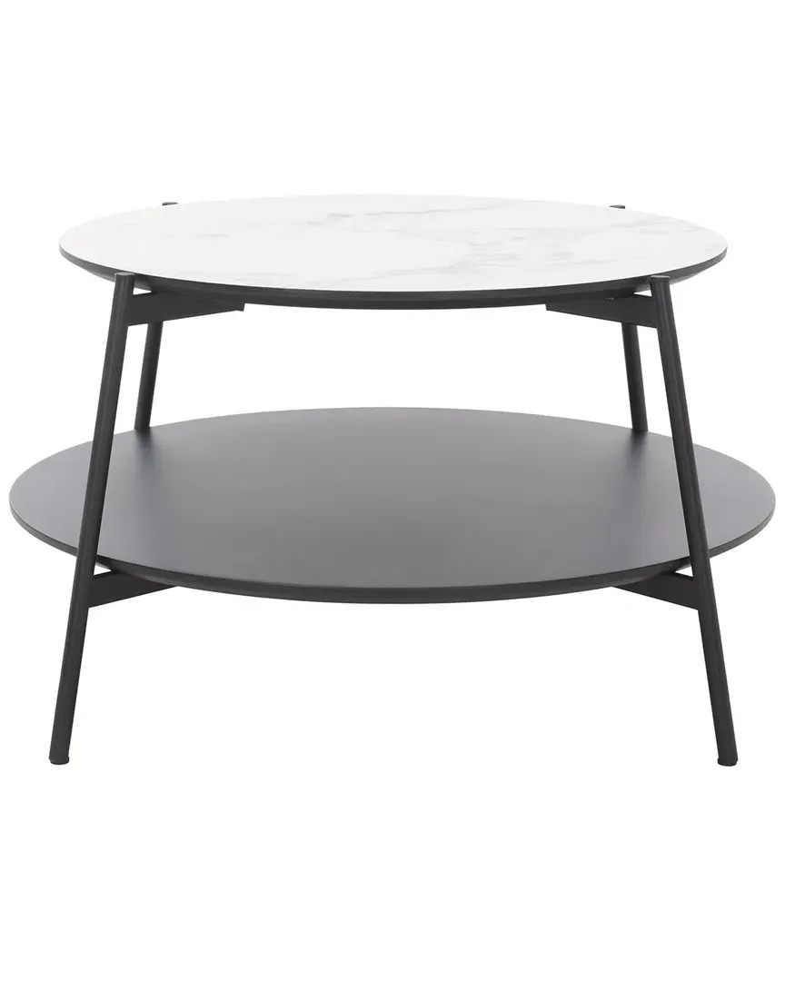 Alexy Round Coffee Table - White, Marble image